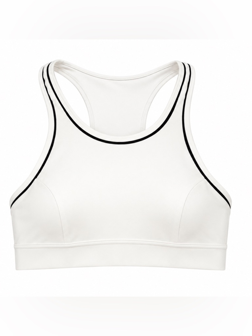 Lululemon White Black Sports Bra Womens Size 6 Pilates Yoga Athleisure Gymcore